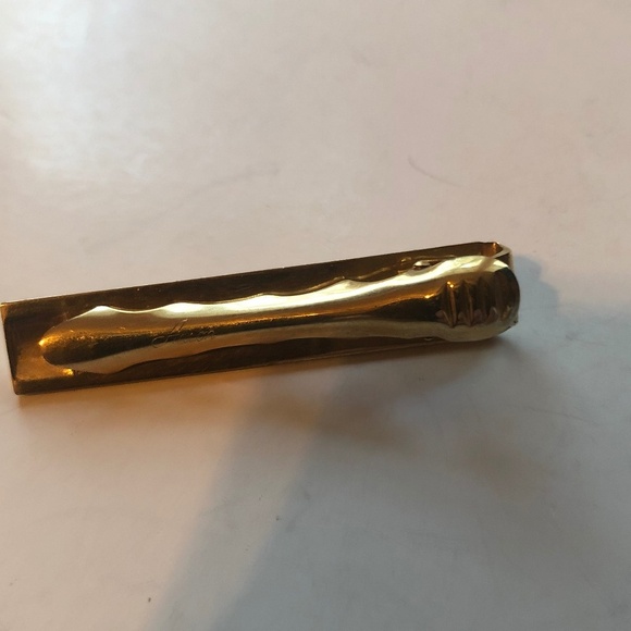 Vintage Anson white abalone and gold coloured metal tie clip- used - Picture 5 of 5